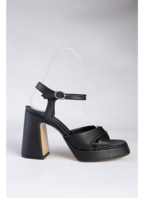 Siyah Platform Topuklu Kadın Ayakkabı M404100109 - Görsel 8