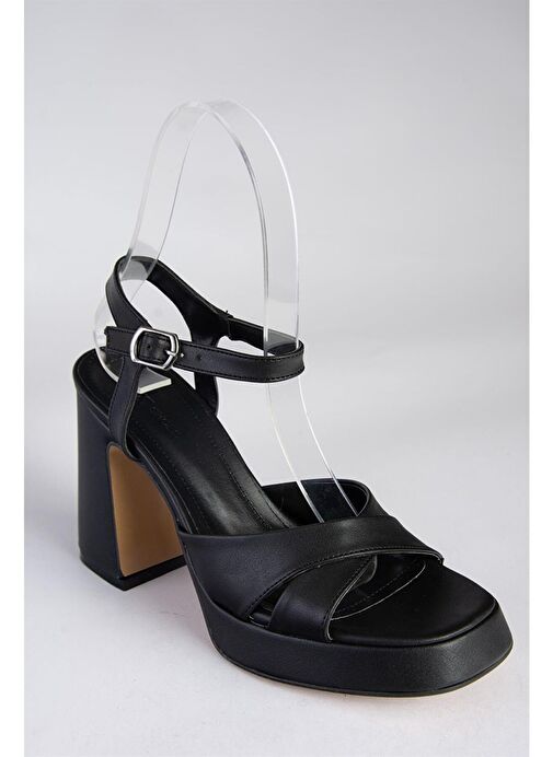 Siyah Platform Topuklu Kadın Ayakkabı M404100109 - Görsel 9