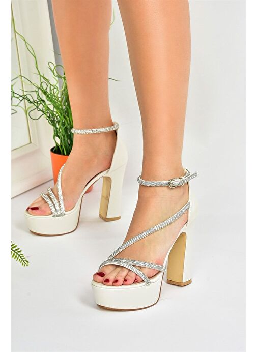 Fox Shoes Sedef Kadın Platform Topuklu Abiye Ayakkabı 8371 - Görsel 4