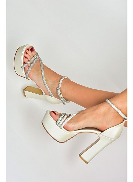 Fox Shoes Sedef Kadın Platform Topuklu Abiye Ayakkabı 8371 - Görsel 5