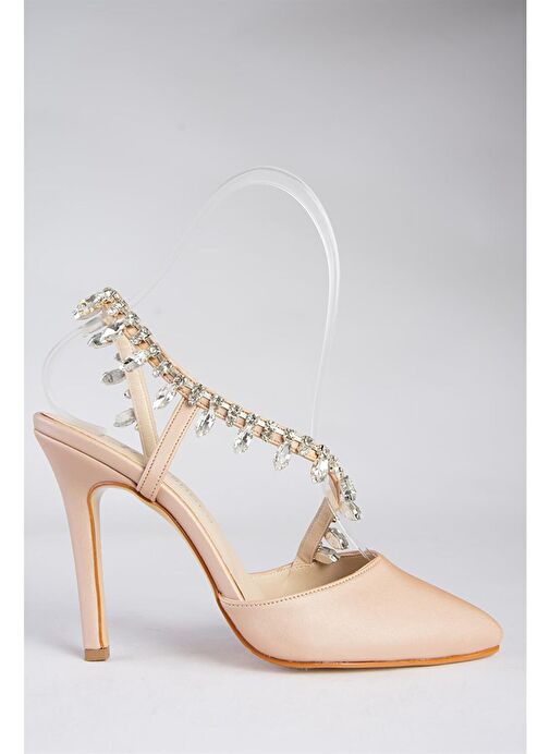 Ten Saten Kumaş Taşlı Kadın Abiye Ayakkabı M246062704 - Görsel 7