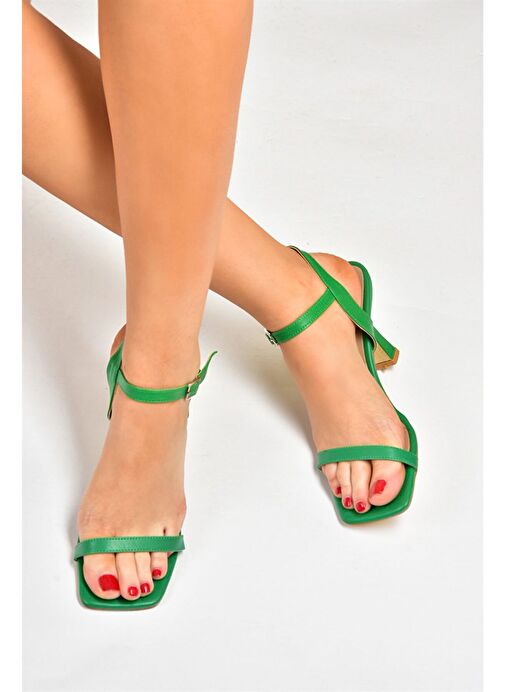 Yeşil Tek Bant Topuklu Ayakkabı M427671209 - Görsel 3
