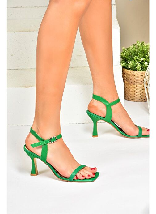Yeşil Tek Bant Topuklu Ayakkabı M427671209 - Görsel 5