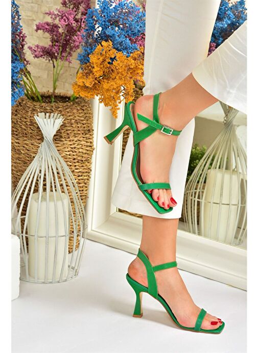 Yeşil Tek Bant Topuklu Ayakkabı M427671209 - Görsel 6