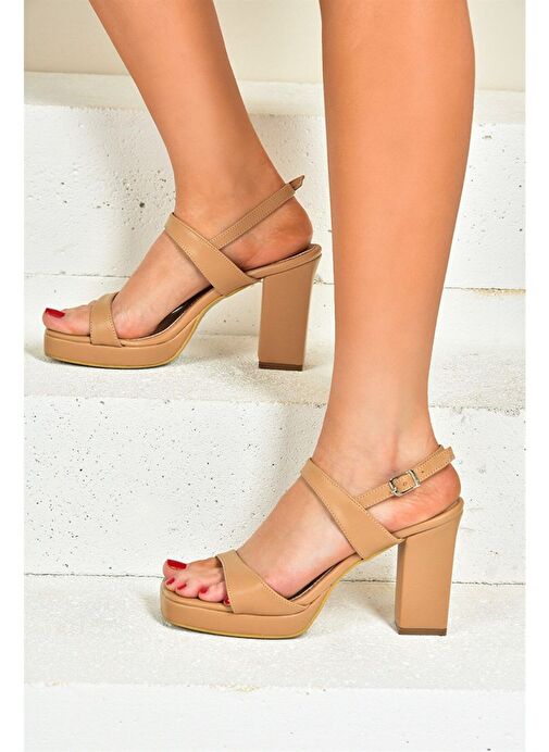 Ten Kalın Platform Topuklu Kadın Ayakkabı M282062309 - Görsel 6