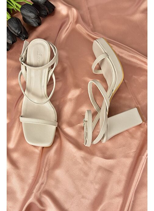 Bej Kalın Topuklu Günlük Kadın Ayakkabı M282462709 - Görsel 8