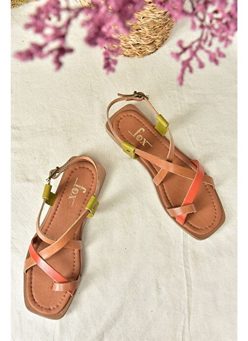 Multi Hakiki Deri Parmak Arası Kadın Sandalet M291841203 - Görsel 5