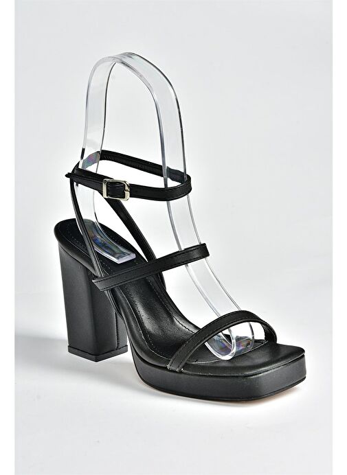 Siyah Kalın Topuklu Günlük Kadın Ayakkabı M282462709 - Görsel 7