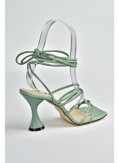 Yeşil Bilekten Bağlamalı Topuklu Kadın Ayakkabı M369543409 - Görsel 9
