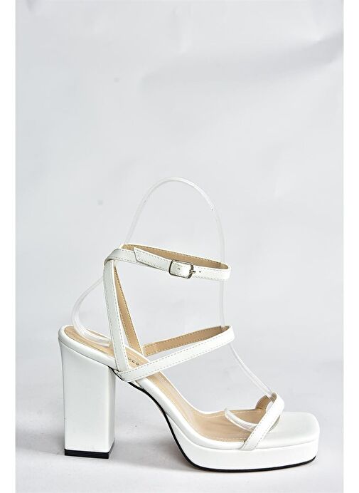 Fox Shoes Beyaz Kadın Topuklu Ayakkabı 8573 - Görsel 7