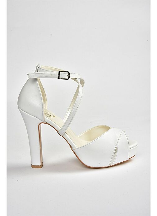 Fox Shoes Beyaz Kadın Topuklu Ayakkabı 8585 - Görsel 6