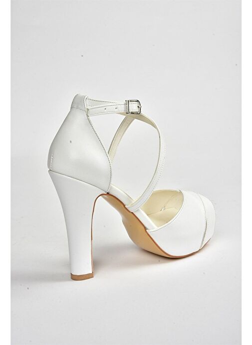 Fox Shoes Beyaz Kadın Topuklu Ayakkabı 8585 - Görsel 7