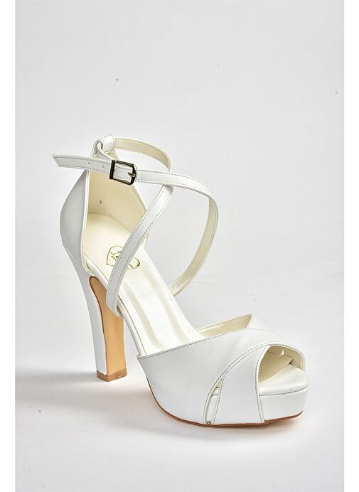 Fox Shoes Beyaz Kadın Topuklu Ayakkabı 8585 - Görsel 8