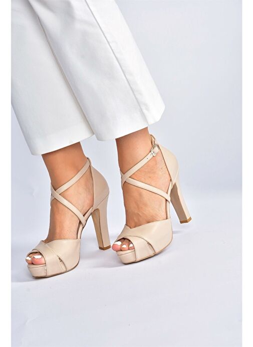 Ten Platform Kalın Topuklu Kadın Abiye Ayakkabı M348010209 - Görsel 3