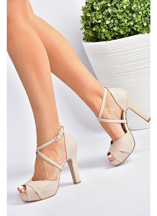 Ten Platform Kalın Topuklu Kadın Abiye Ayakkabı M348010209 - Görsel 5