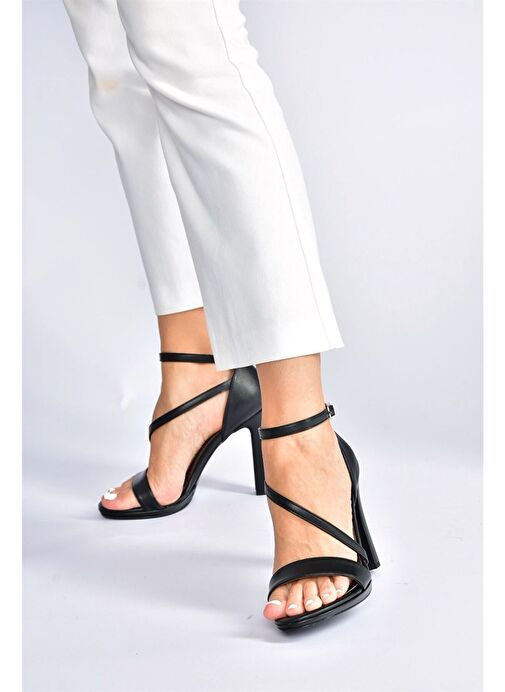 Siyah Kalın Topuklu Kadın Ayakkabı M348072209 - Görsel 5