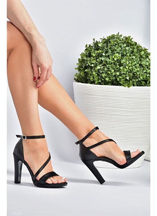 Siyah Kalın Topuklu Kadın Ayakkabı M348072209 - Görsel 6