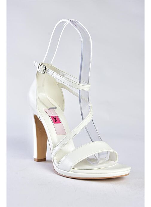 Beyaz Kalın Topuklu Kadın Ayakkabı M348072209 - Görsel 8