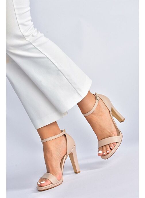 Ten Tek Bantlı Kalın Topuklu Kadın Ayakkabı M348072309 - Görsel 2