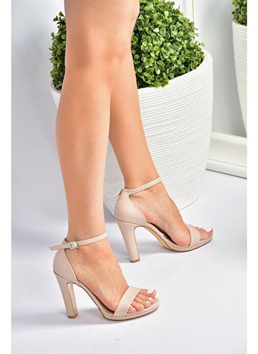 Ten Tek Bantlı Kalın Topuklu Kadın Ayakkabı M348072309 - Görsel 6