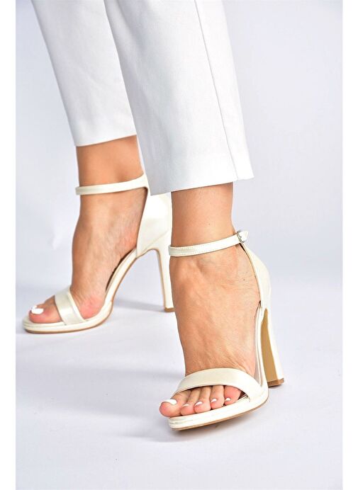 Sedef Tek Bantlı Kalın Topuklu Kadın Ayakkabı M348072309 - Görsel 2