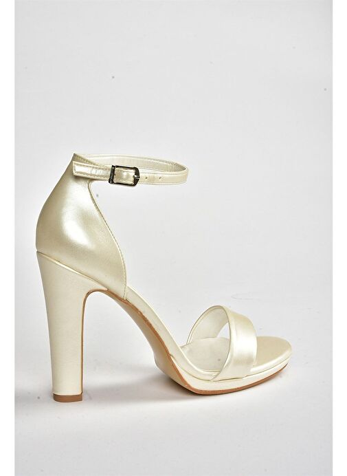 Sedef Tek Bantlı Kalın Topuklu Kadın Ayakkabı M348072309 - Görsel 7