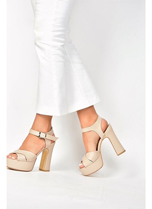 Ten Platform Topuklu Kadın Abiye Ayakkabı M348202409 - Görsel 4