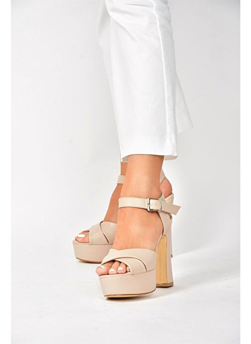 Ten Platform Topuklu Kadın Abiye Ayakkabı M348202409 - Görsel 5