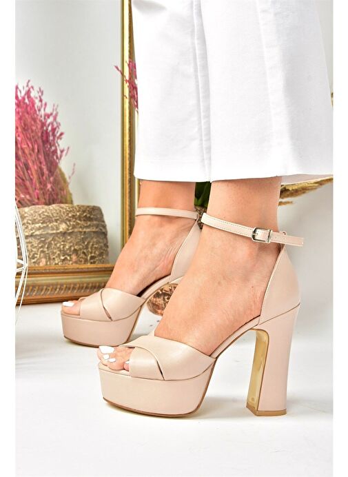 Ten Deri Platform Kalın Topuklu Abiye Ayakkabı M348202509 - Görsel 2