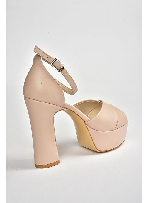 Ten Deri Platform Kalın Topuklu Abiye Ayakkabı M348202509 - Görsel 7