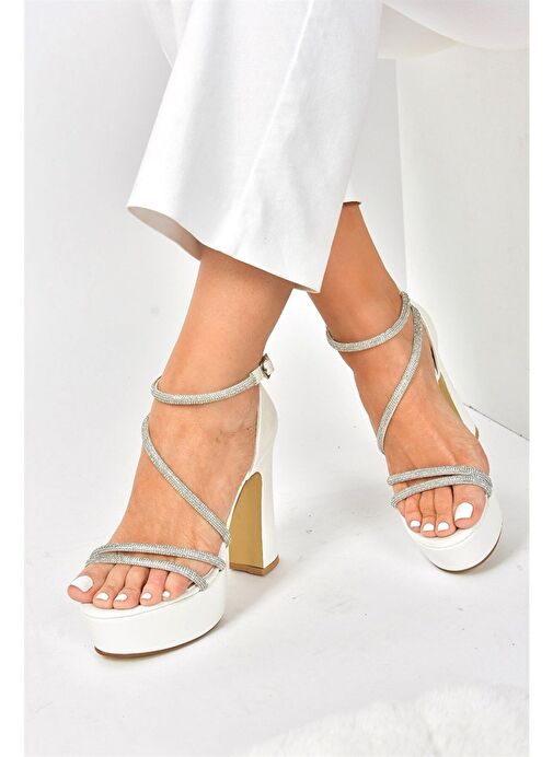 Sedef Platform Kalın Topuklu Kadın Abiye Ayakkabı M348202609 - Görsel 3