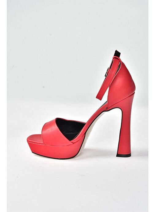 Kırmızı Platform Kalın Topuklu Kadın Ayakkabı K404580109 - Görsel 8