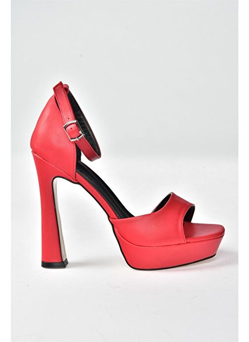 Kırmızı Platform Kalın Topuklu Kadın Ayakkabı K404580109 - Görsel 9