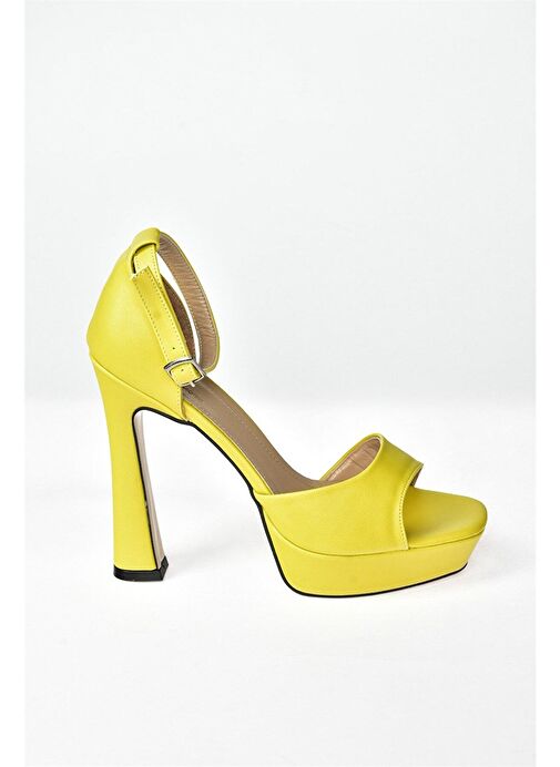 Sarı Platform Kalın Topuklu Kadın Ayakkabı K404580109 - Görsel 8