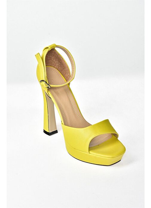 Sarı Platform Kalın Topuklu Kadın Ayakkabı K404580109 - Görsel 9