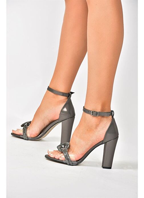 Platin Kalın Topuklu Kadın Abiye Ayakkabı M312306309 - Görsel 5