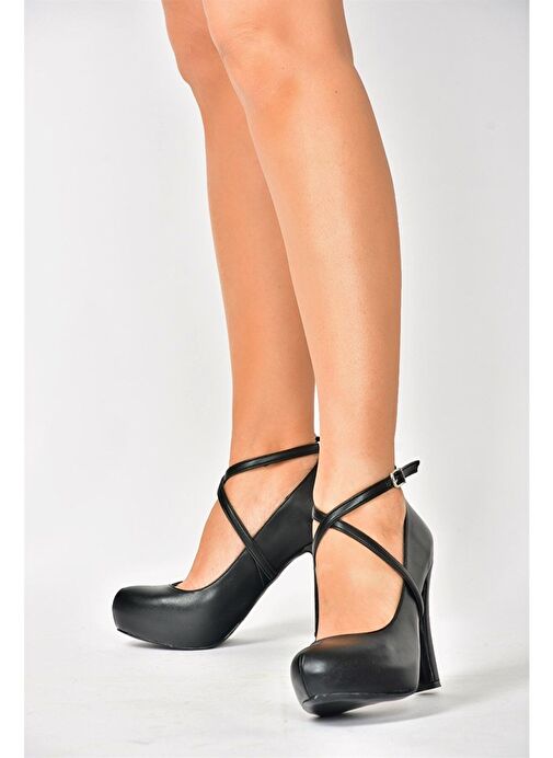 Siyah/Platin Platform Topuklu Kadın Ayakkabı M348007609 - Görsel 2