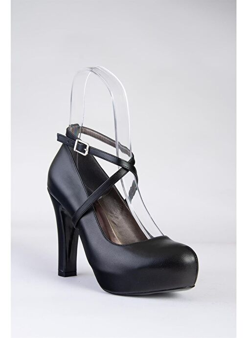 Siyah/Platin Platform Topuklu Kadın Ayakkabı M348007609 - Görsel 8