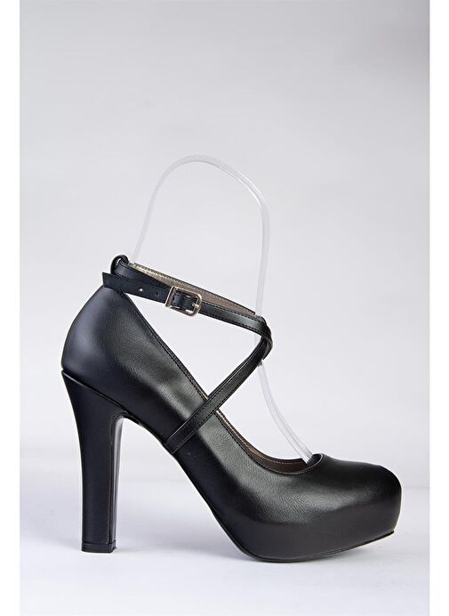 Siyah/Platin Platform Topuklu Kadın Ayakkabı M348007609 - Görsel 9