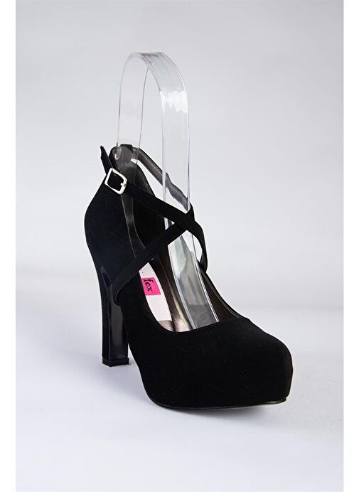 Siyah/Siyah Nubuk Platform Topuklu Kadın Ayakkabı M348007601 - Görsel 7