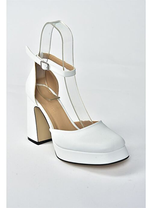Fox Shoes Beyaz Kadın Platform Topuklu Ayakkabı 8731 - Görsel 9