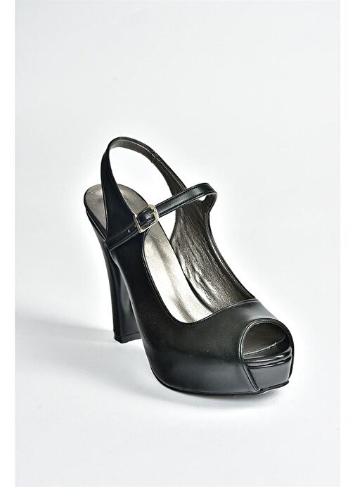 Siyah/Siyah Platform Topuklu Kadın Abiye Ayakkabı M348007009 - Görsel 3