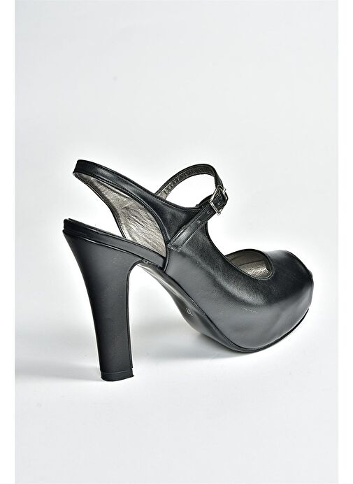 Siyah/Siyah Platform Topuklu Kadın Abiye Ayakkabı M348007009 - Görsel 4