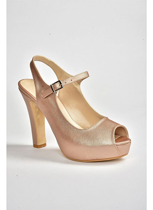 Bronz Platform Topuklu Kadın Abiye Ayakkabı M348007009 - Görsel 6