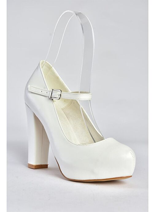 Beyaz Platform Topuklu Kadın Abiye Ayakkabı M348007209 - Görsel 6