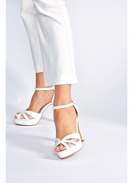 Sedef Platform Topuklu Kadın Abiye Ayakkabı M348202009 - Görsel 3