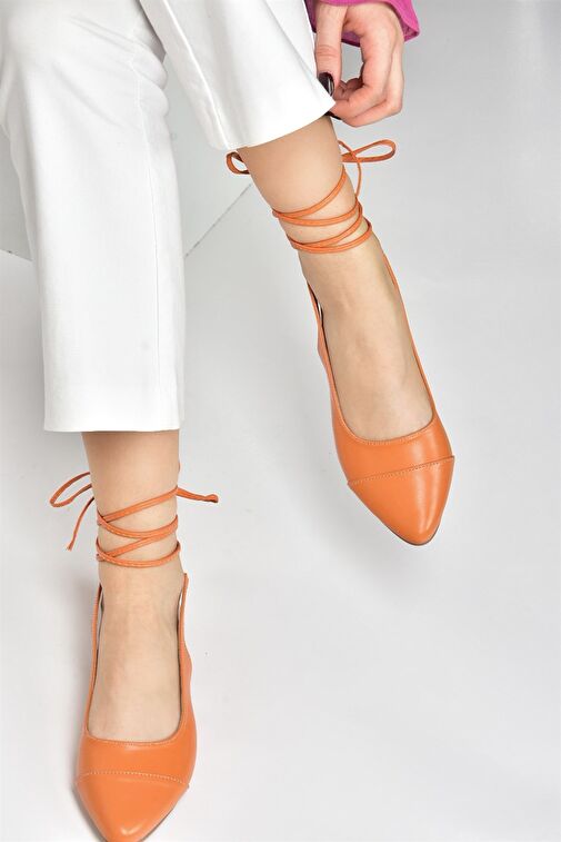 Turuncu Bilek Bağlamalı Kadın Babet M726890209 - Görsel 3