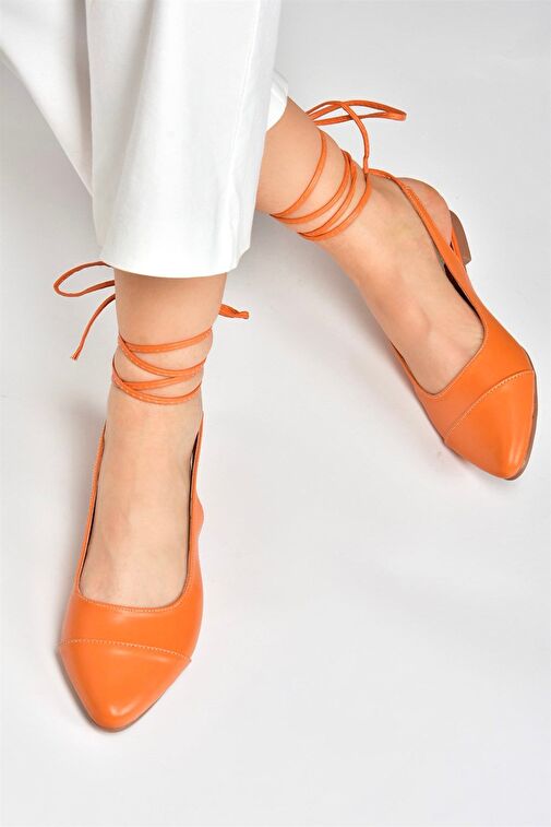 Turuncu Bilek Bağlamalı Kadın Babet M726890209 - Görsel 4