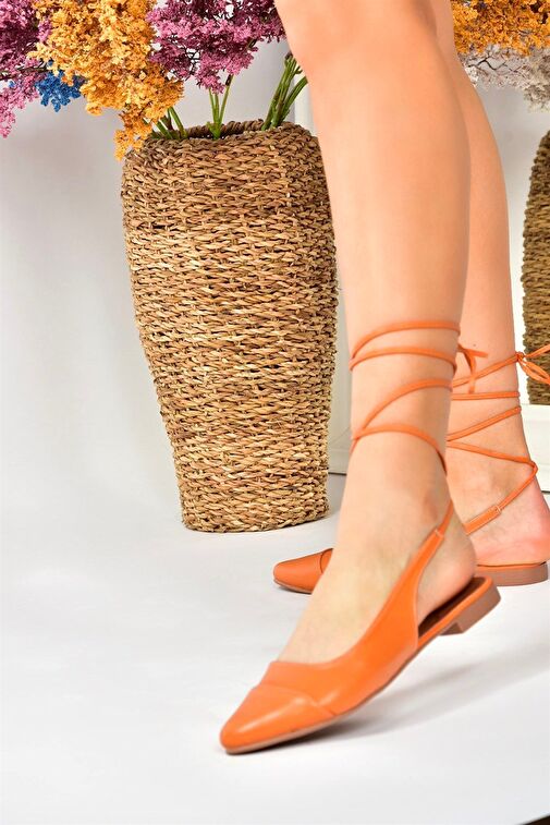 Turuncu Bilek Bağlamalı Kadın Babet M726890209 - Görsel 5