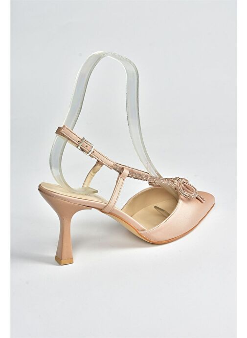 Ten Saten Kumaş Taş Detaylı Kadın Topuklu Ayakkabı M246065704 - Görsel 9